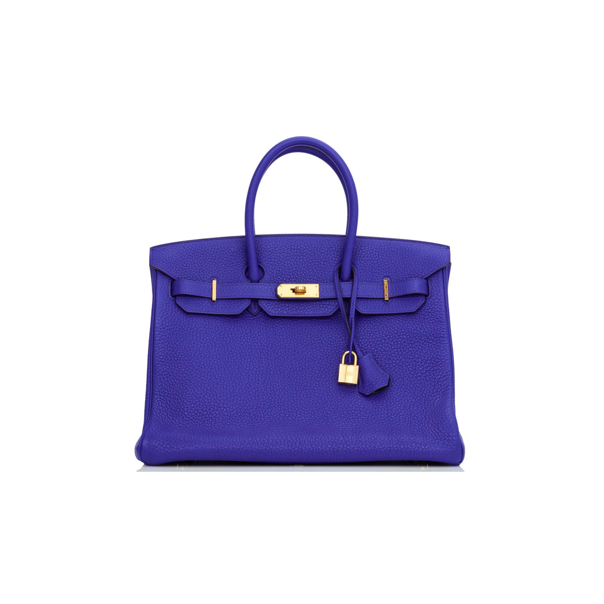 H**me5 SPECIAL ORDER (HSS) BIRKIN 35 BLEU ELECTRIC VERSO CLEMENCE GOLD HARDWARE (35*25*18cm) Master Quality
